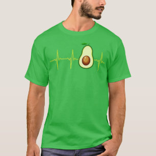 T-shirt Avocado Heartbeat Avocado Cadeau Vegan Hommes femm