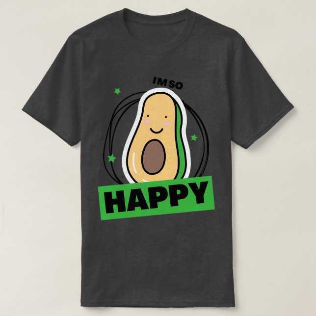 T-shirt Avocado minimaliste blanc vert (Design devant)