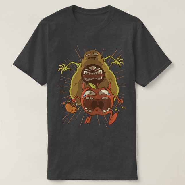 T-shirt Avocado Monster Cool Fun Retro Cartoon Art (Design devant)