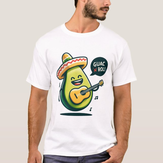 T-shirt Avocado musical 'Guac n' Roll (Devant)