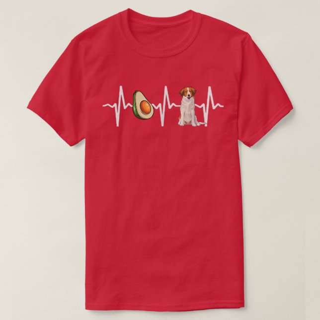 T-shirt Avocado Nederlandse Kooikerhondje Heartbeat Dog Lo (Design devant)