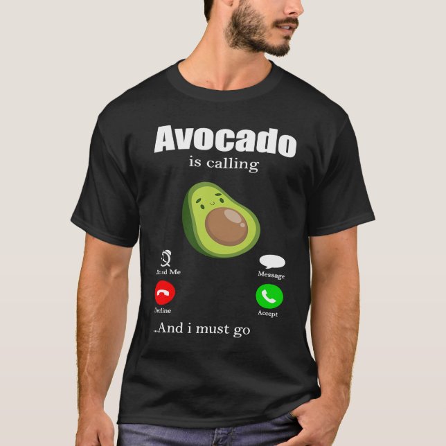 T-shirt Avocado Organic Vegetable Veganism Vegetarian (Devant)