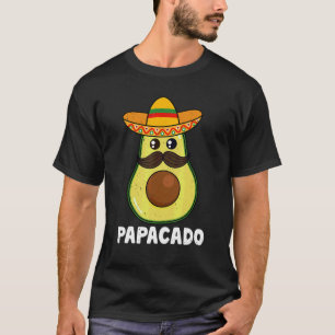 T-shirt Avocado Papa Vegan Guacamole Papacado Sombrero Cin