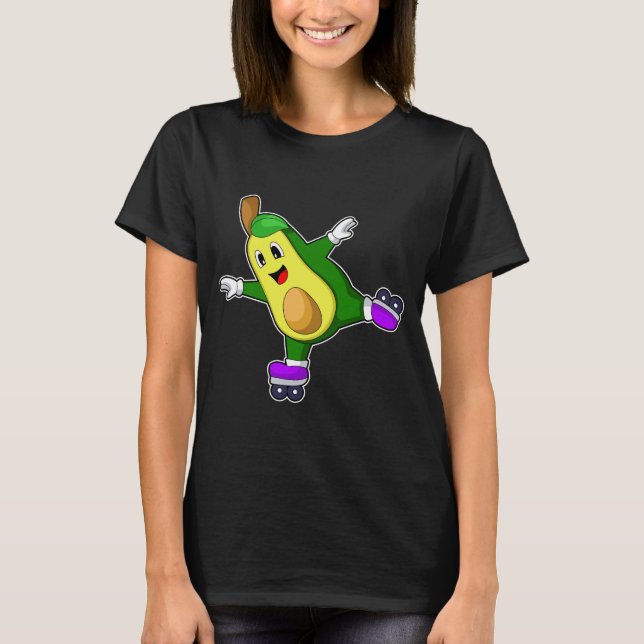 T-shirt Avocado Patinage en ligne Patins à rouleaux (Devant)