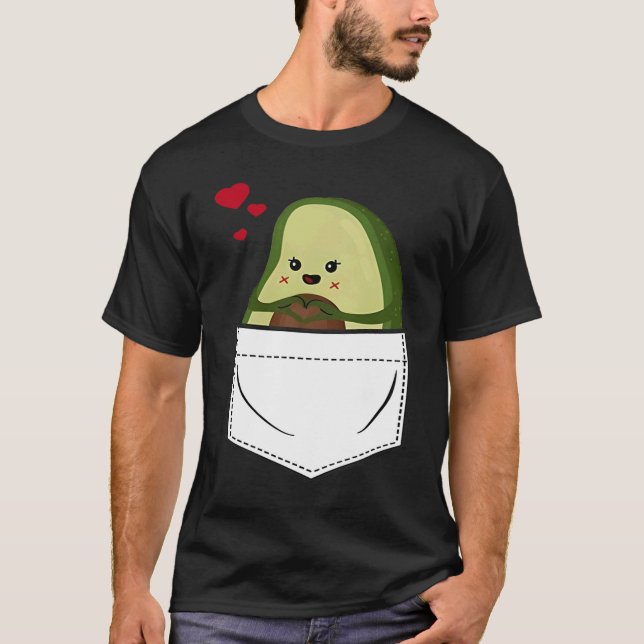 T-shirt Avocado Pocket Eating Vegan Fruit Avocado (Devant)