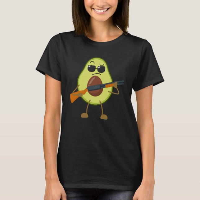 T-shirt Avocado Shotguncado Armed and Dangerous (Devant)