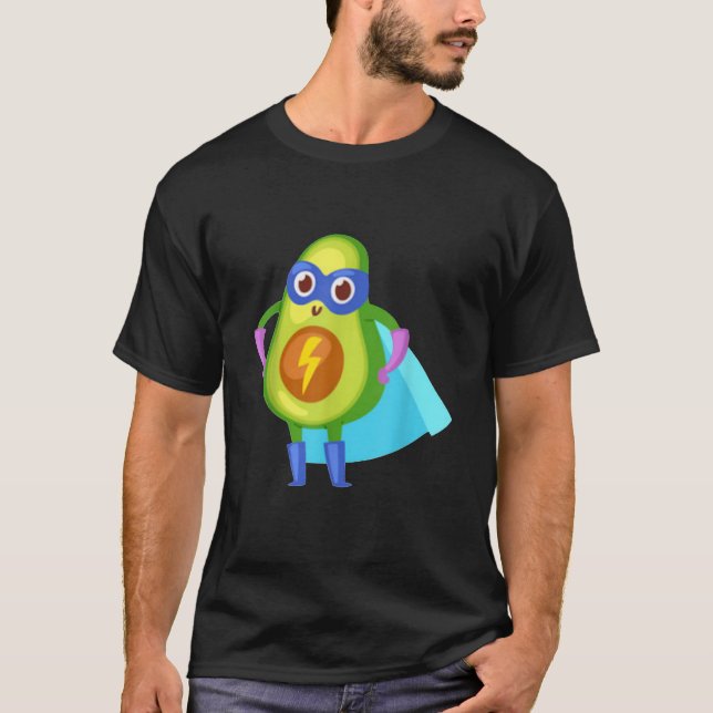 T-shirt Avocado Superfood Superhero Superpower Vilain Gif (Devant)