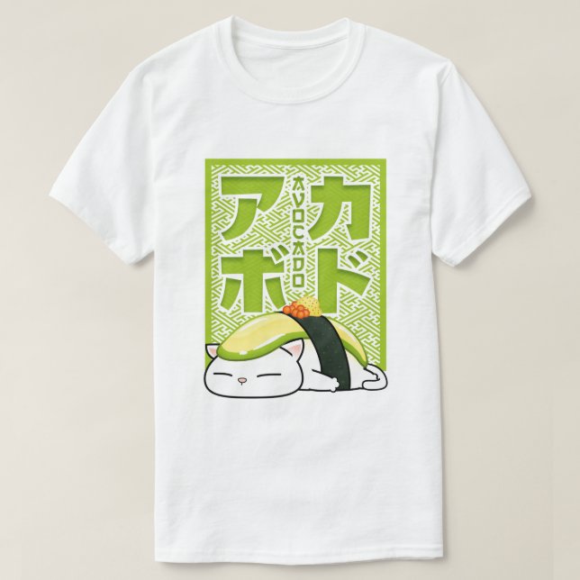 T-shirt Avocado Sushi Cat (Design devant)