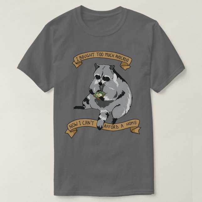 T-shirt Avocado toast raccoon Perfect Cadeau (Design devant)
