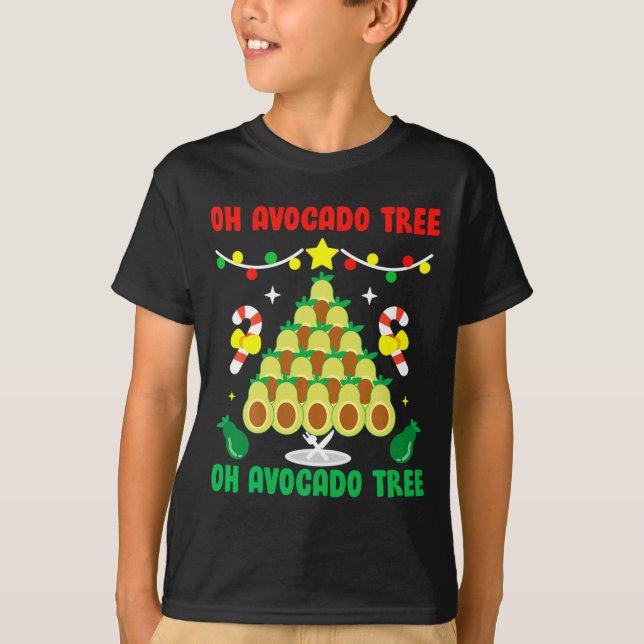T-shirt Avocado Tree Funny Food Vegan Christmas Gift  (Devant)