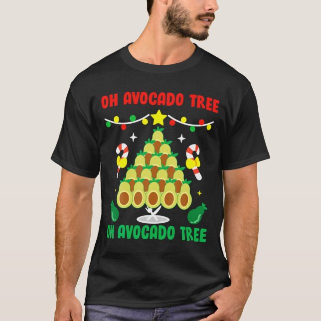 T-shirt Avocado Tree Funny Food Vegan Christmas Gift  (Devant)