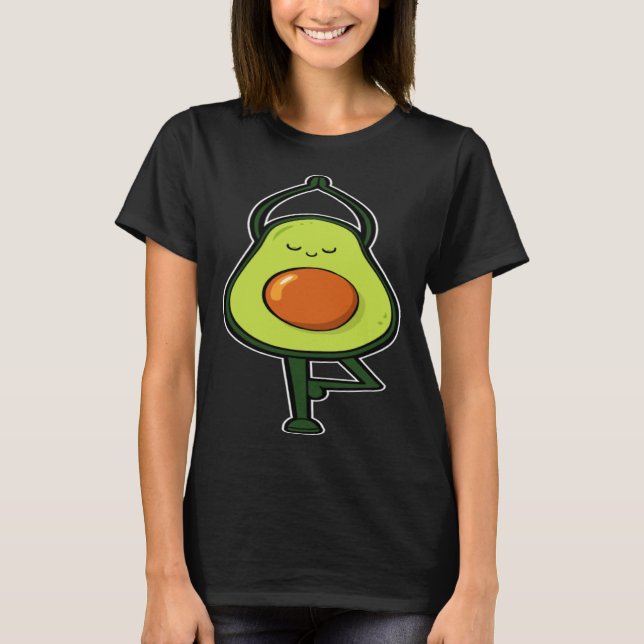 T-shirt Avocado Yoga Fruit Tree Fitness Stress Relief Exer (Devant)