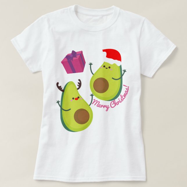 T-shirt Avocados de Noël (Design devant)