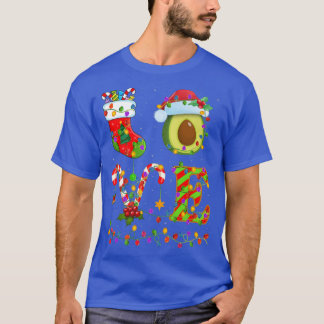 T-shirt Avocados Lover Xmas Lighting Père Noël Love Avocad
