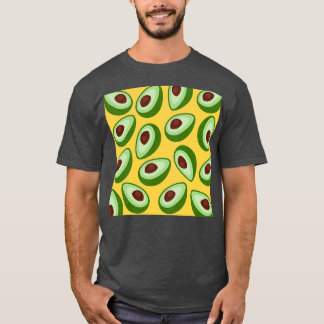 T-shirt Avocados sur un Arrière - plan jaune moutarde