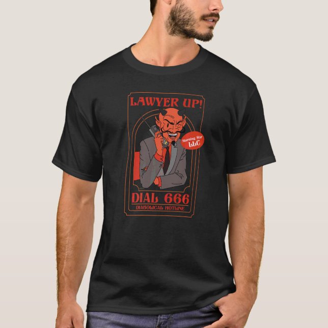 T-shirt Avocat à composer 666 Diabolical Hotline Devil (Devant)