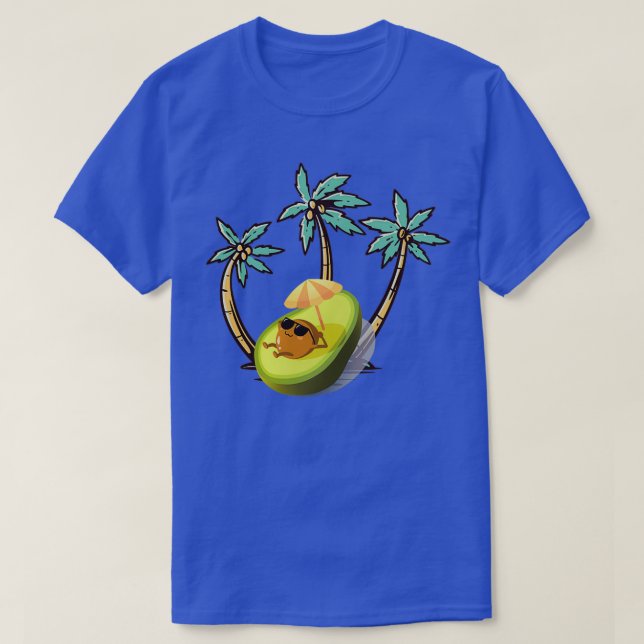 T-shirt avocat de la charcuterie sur la plage avec lunette (Design devant)