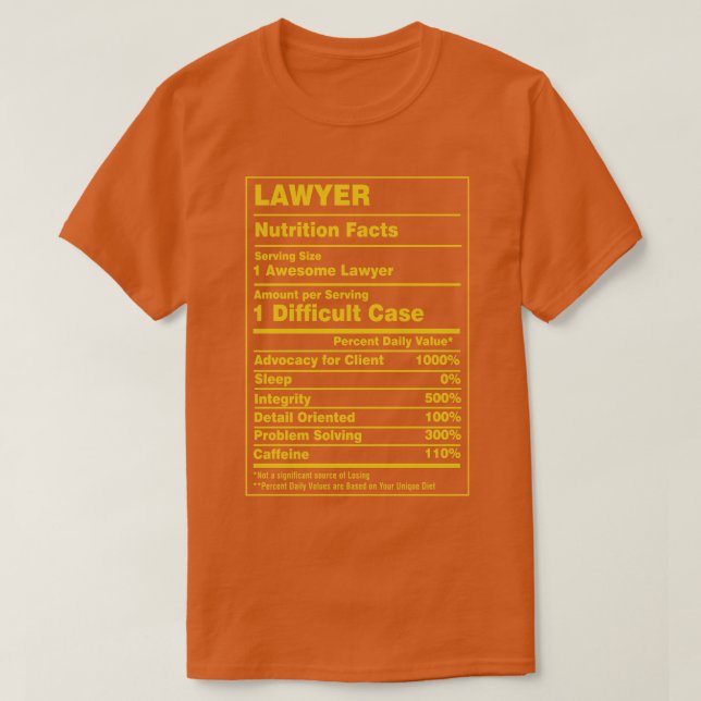 T-shirt Avocat de la valeur nutritive (Design devant)