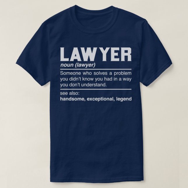 T-shirt Avocat Définition Conception Avocat Avocat Barris (Design devant)