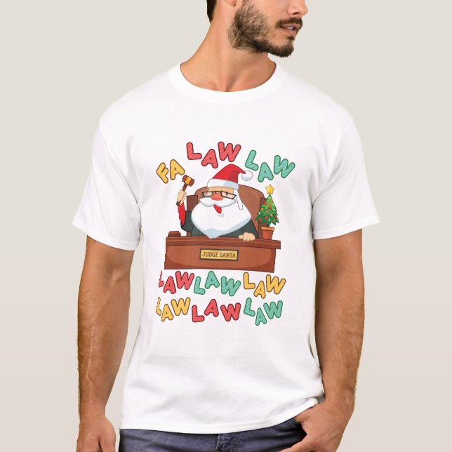T-shirt Avocat en Droit Fa Christmas Père Noël Juge (Devant)