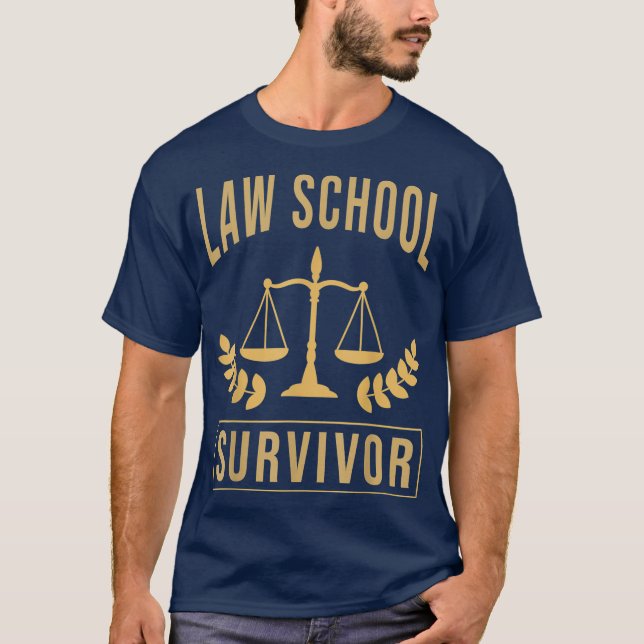 T-shirt Avocat Étudiant Greffier École de droit Survivant  (Devant)