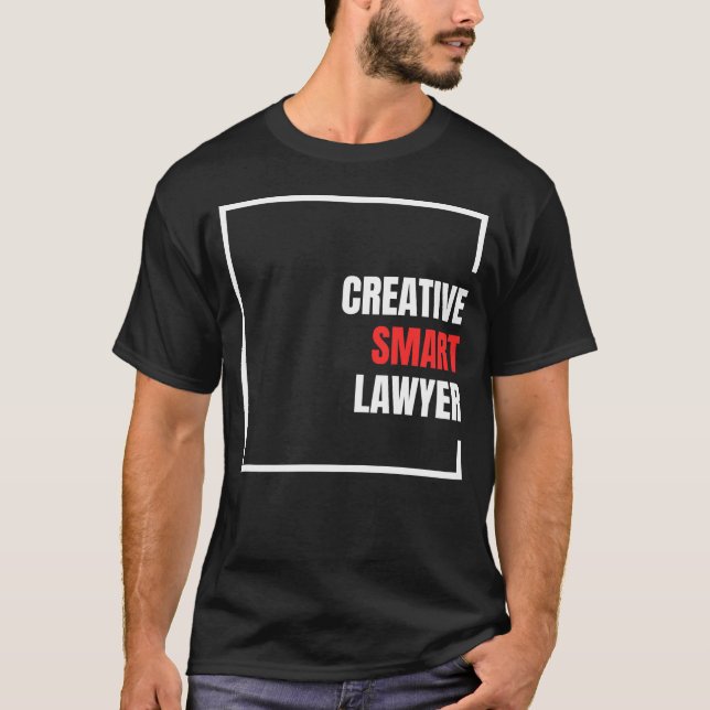 T-shirt avocat intelligent créatif avec texte blanc et rou (Devant)