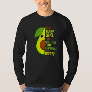 T-shirt Avocat Je Suis Fille D'Août Végétalienne Végétarie