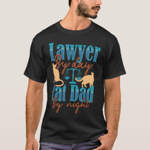 T-shirt Avocat le jour Papa chat la nuit Avocat