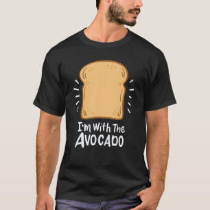 T-shirt Avocat pour toast végétalien Je suis avec l'avoc