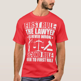 T-shirt Avocat Première règle L'avocat n'a jamais tort Deu