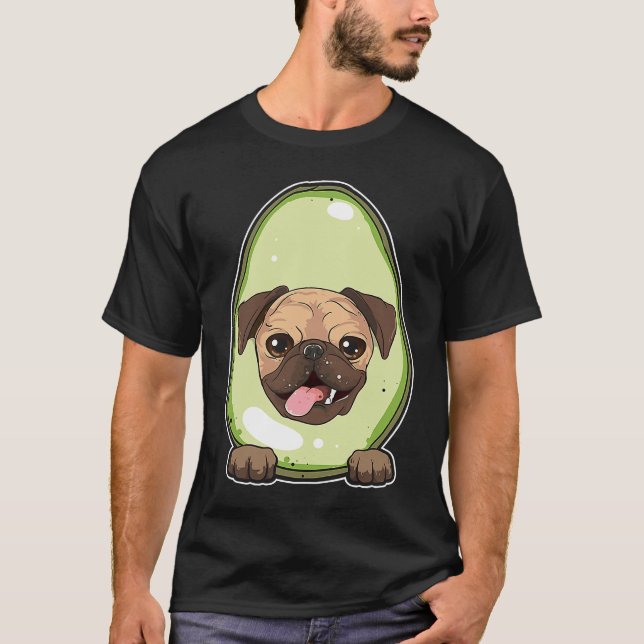 T-shirt Avocat Pug Mignon et (Devant)