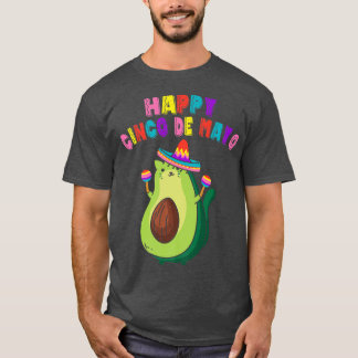 T-shirt Avocato Avocado Cat Meican Happy Cinco De Mayo