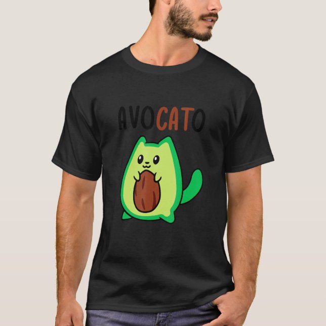 T-shirt Avocato Avocado Cat Vegan (Devant)