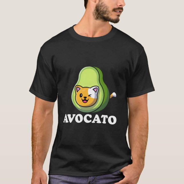 T-shirt Avocato Avocado Cat Vegan Vegetarian Keto Diet (Devant)