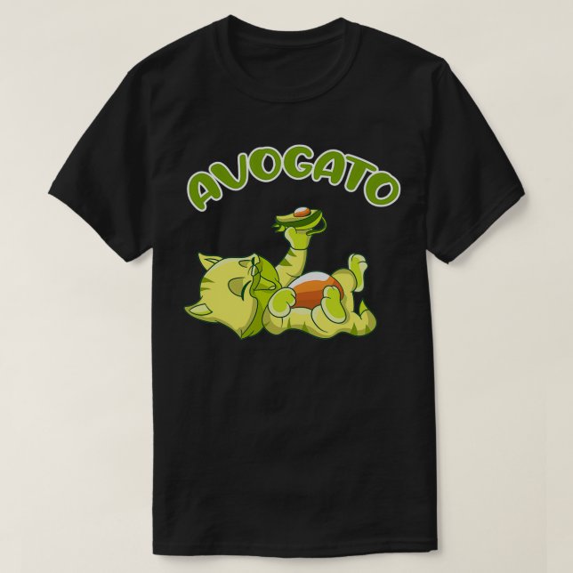 T-shirt Avocato Avocado Kitten Mange des fruits verts (Design devant)