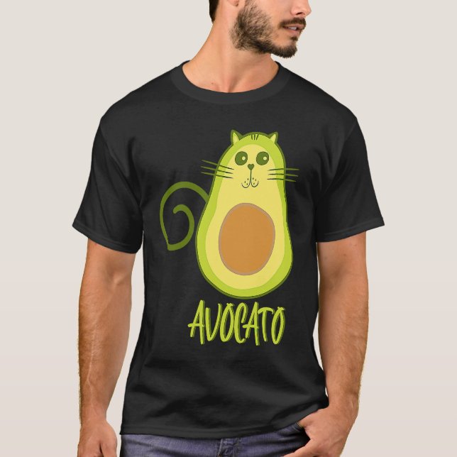 T-shirt Avocato  Avocat  Chat et Végétaliens (Devant)