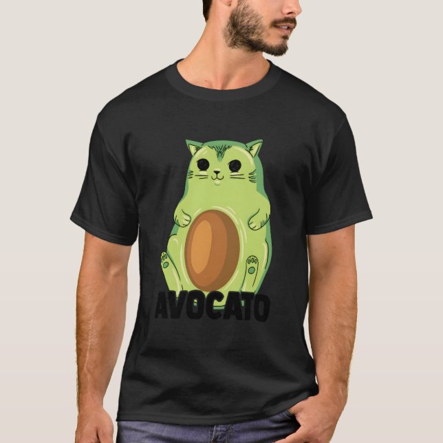 T-shirt Avocato Cat Avocado Food Pun Fruit Vegans Cat (Devant)