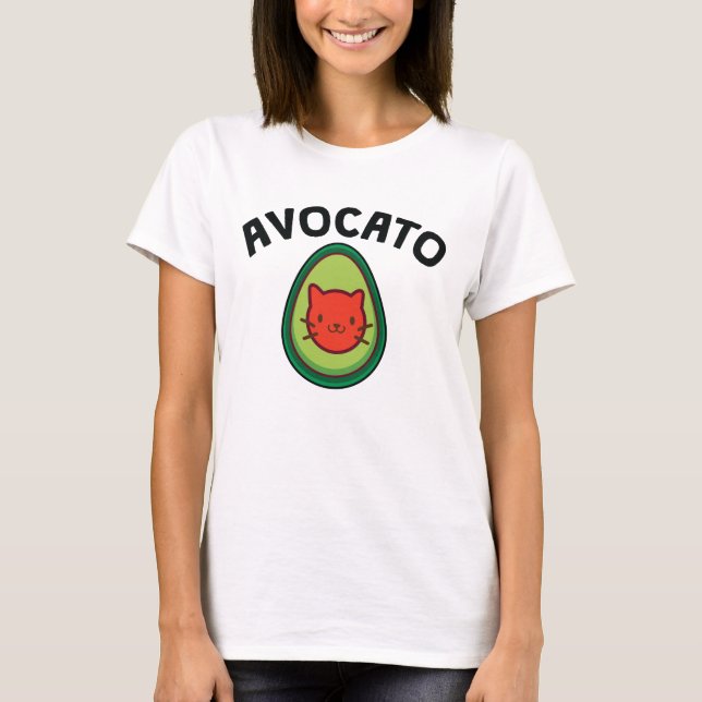 T-shirt Avocato Cat et Avocado Funny Amoureux des chats (Devant)