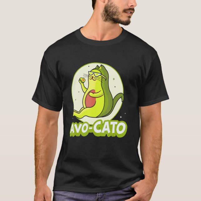 T-shirt Avocato Chat Avocat Végétalien Et Chat Chaton (Devant)
