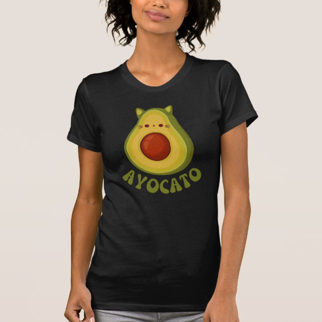 T-shirt Avocato Funny Cute Cat Avocado (Devant)