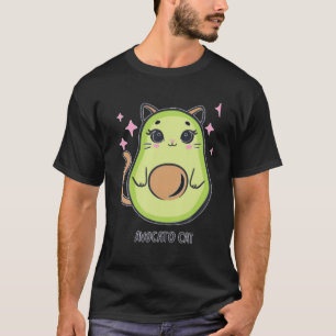 T-shirt Avocato Funny Cute Cat Avocado Vegan Et Amoureux d