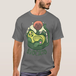 T-shirt Avocato Funny Cute Cat Avocado Vegan Et Amoureux d