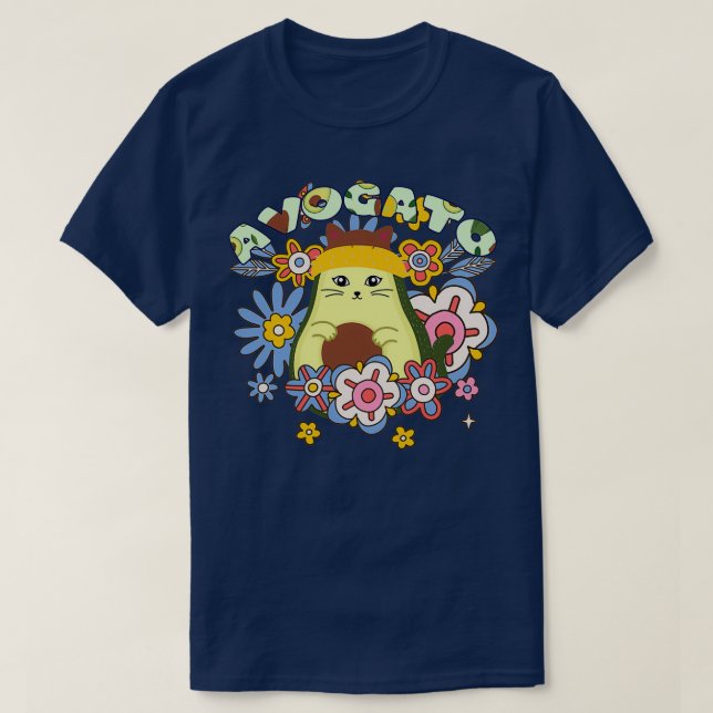 T-shirt avocatto aux fleurs (Design devant)