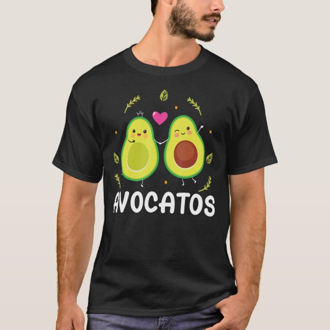 T-shirt Avogato Avocado Avocatos Chat Papa Chat Maman (Devant)