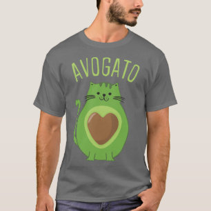 T-shirt Avogato Chubby Avocado Cat Cute Coeur En Forme Avo
