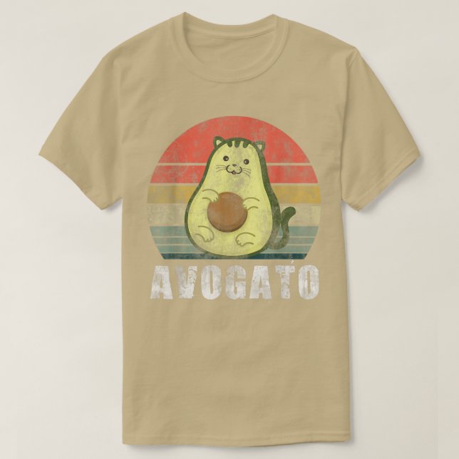 T-shirt Avogato Retro Cat Avocado Cinco De Mayo (Design devant)