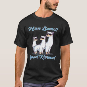 T-shirt Avoir Lama Bon Karma Rétro Lama Alpaca