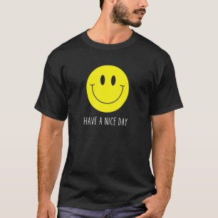T-shirt Avoir Un Joli Jour Jaune Sourire Visage souriant