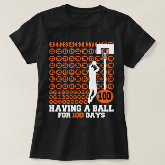 T-shirt Avoir une balle pour 100 jours de basket-ball Mile