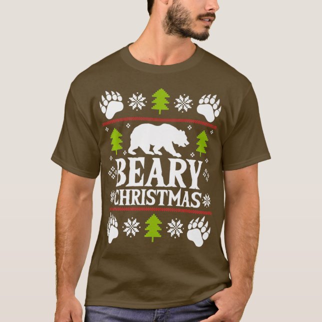 T-shirt Avoir Une Béarche Noël - Funny Gay Bear Vacances (Devant)